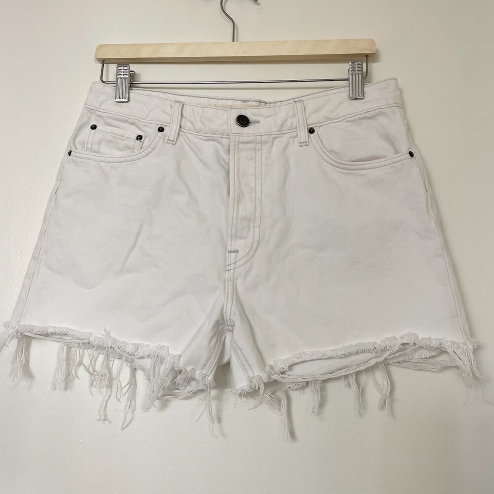 GRLFRND Denim Size 28 White Denim Jean Cut Off Shorts Style Helena Msrp $168